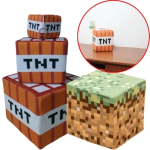 10x10cm Minecraft TNT or Grass Shaped Pillow